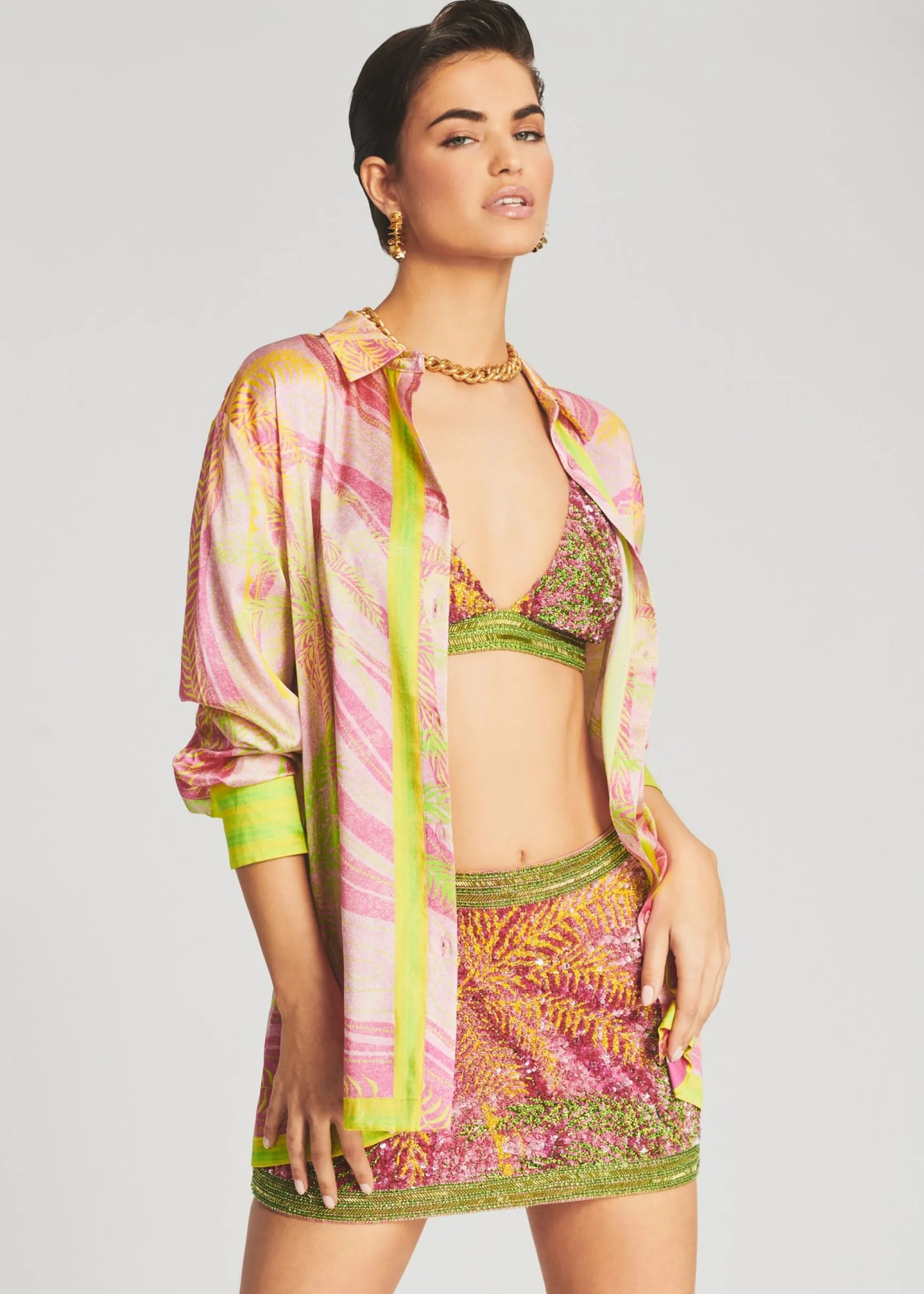 zulu_sequin_palm_skirt_4.webp Honeymoon Looks*Retrofete Zulu Sequin Palm Skirt Tropical Palm